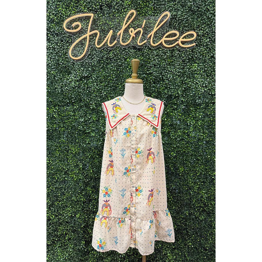Dottie Floral Cowboy Embroidered Dress