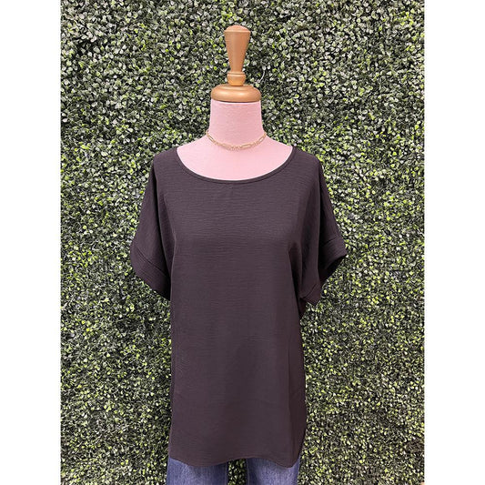 Black Scoop-Neck Curvy Girl Top