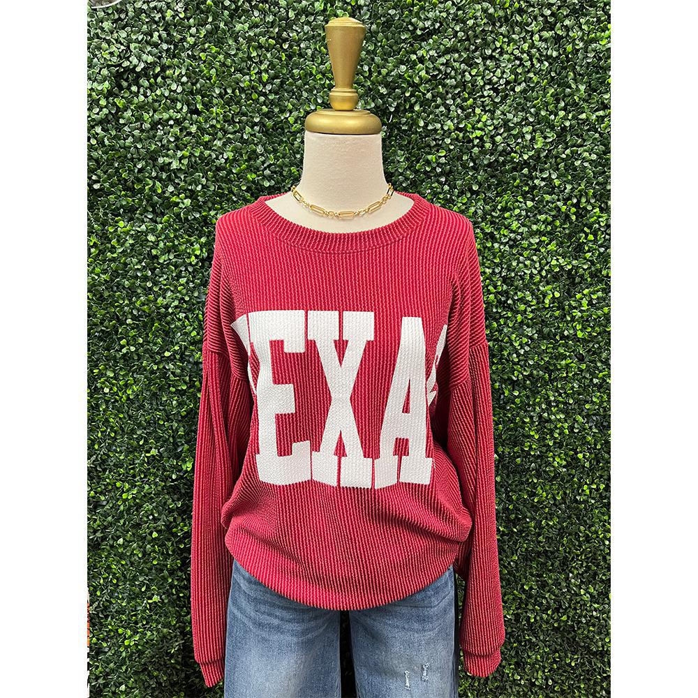 Burgundy Red Texas Sweatshirt