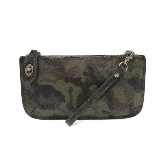 Olive Camo Mini Crossbody Wristlet Clutch