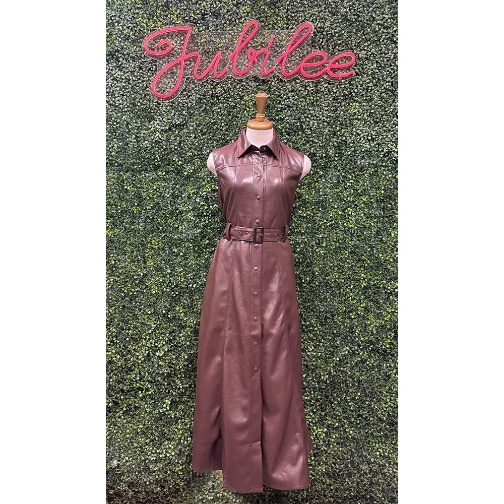 Bellamy Espresso Vegan Leather Dress