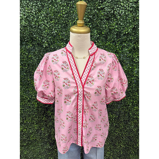 Denae Pink Floral Top