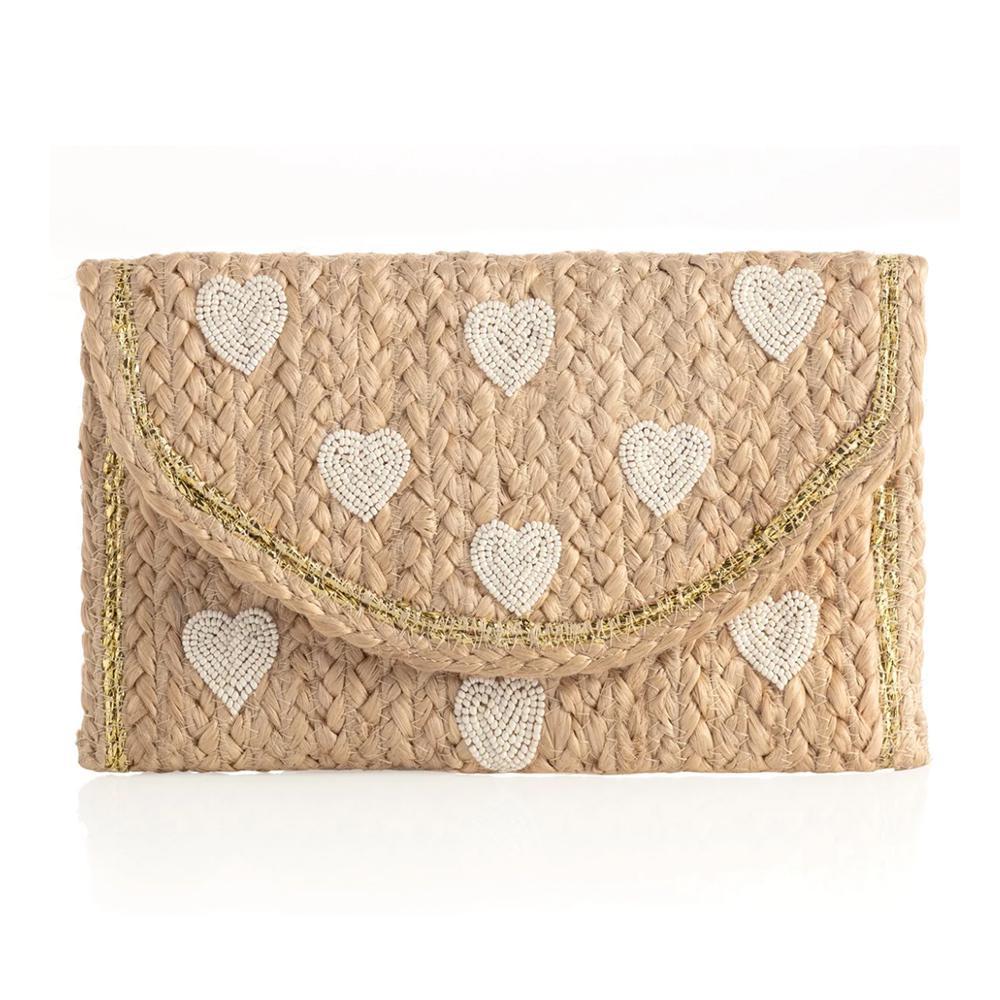 Shiraleah Hearts Clutch, Natural