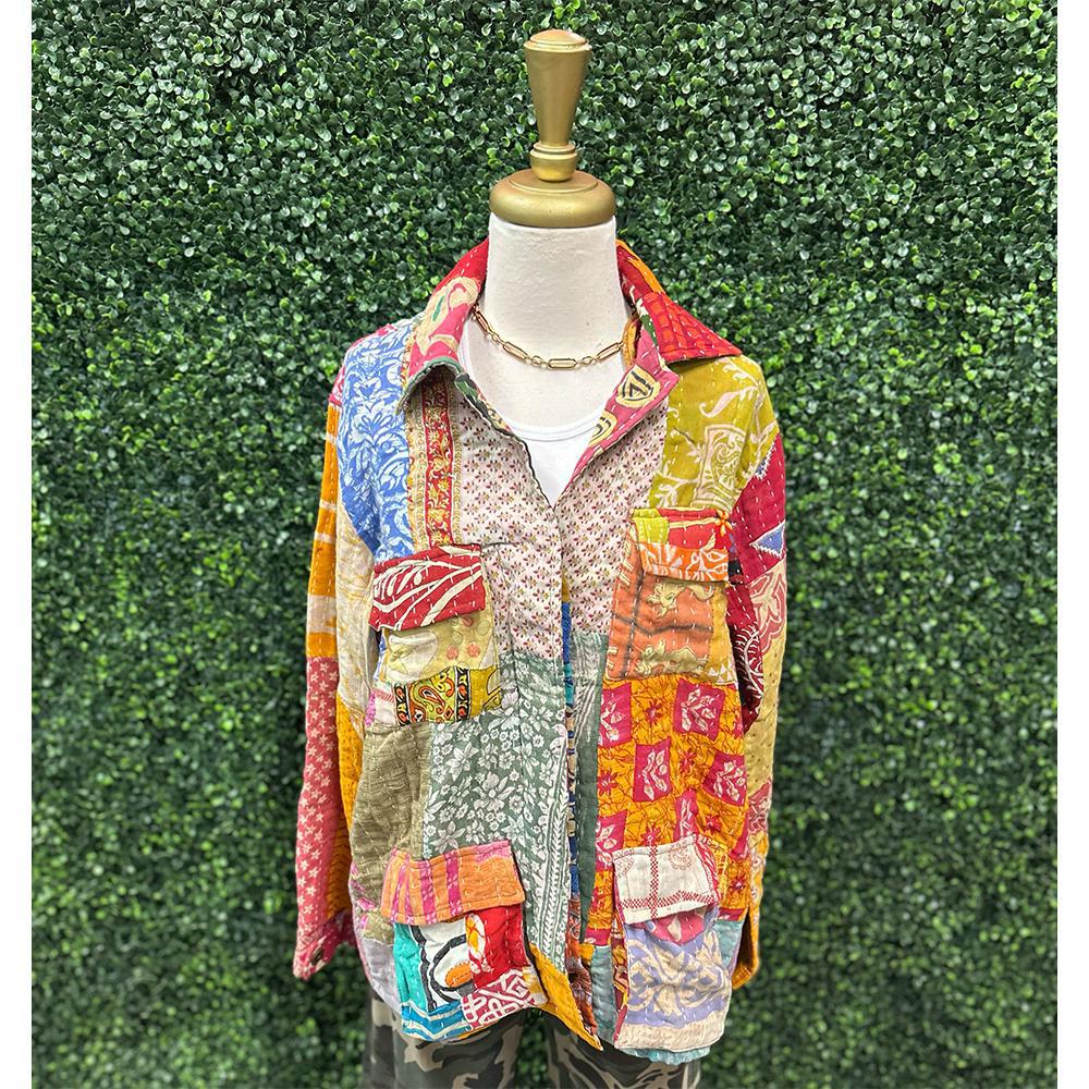 Hema Patchwork Cotton Button Up Jacket - One of a Kind Patterns