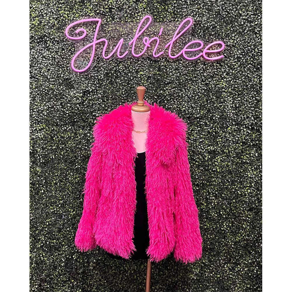 Hot Pink Faux Fur Jacket