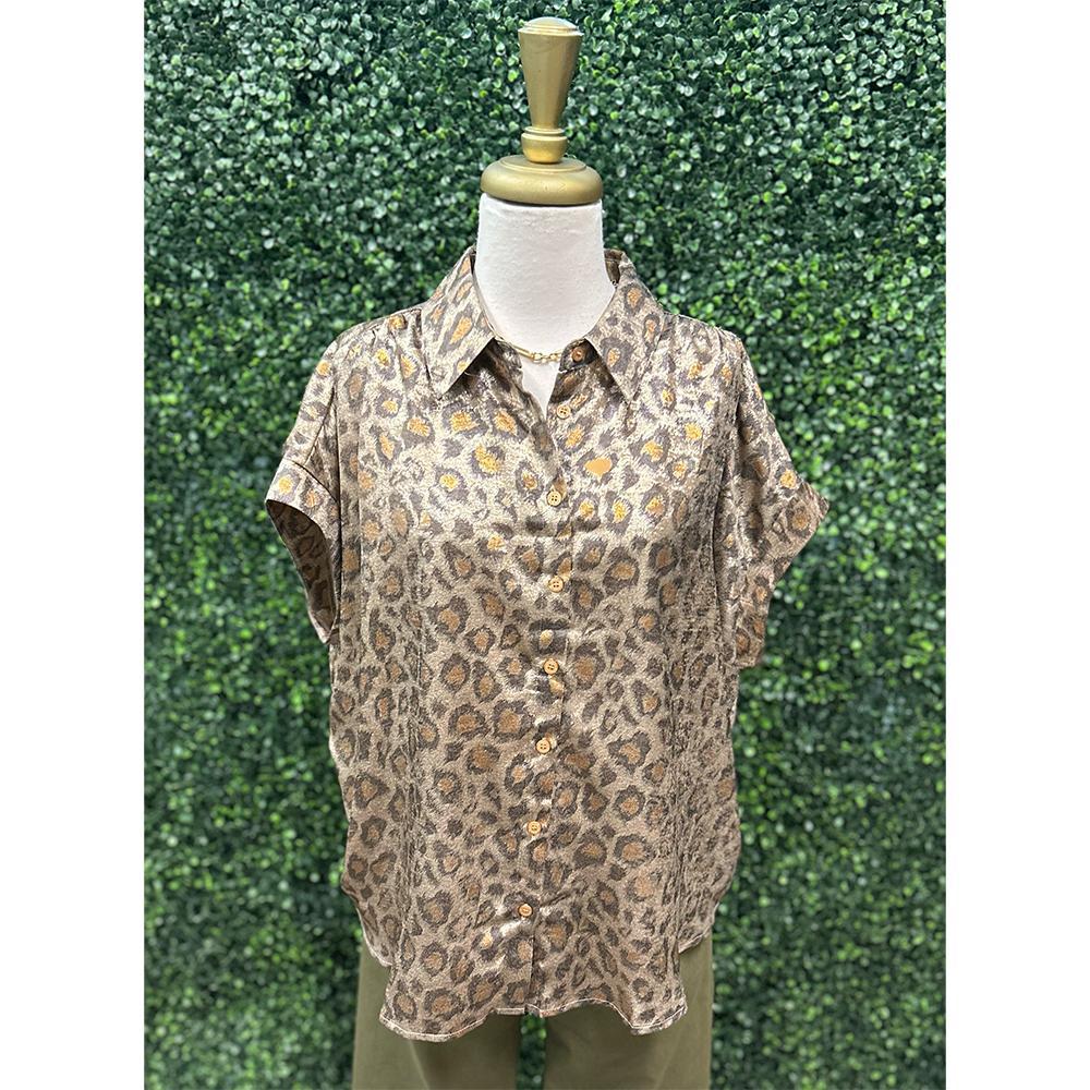 Ava Leopard Print Collared Top