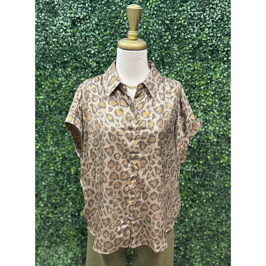 Ava Leopard Print Collared Top
