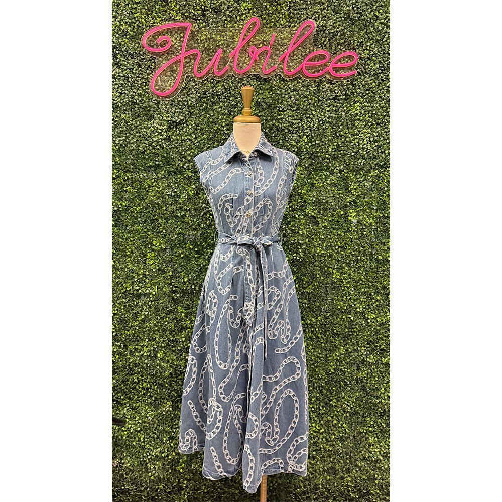 Emorie Denim Chain Dress