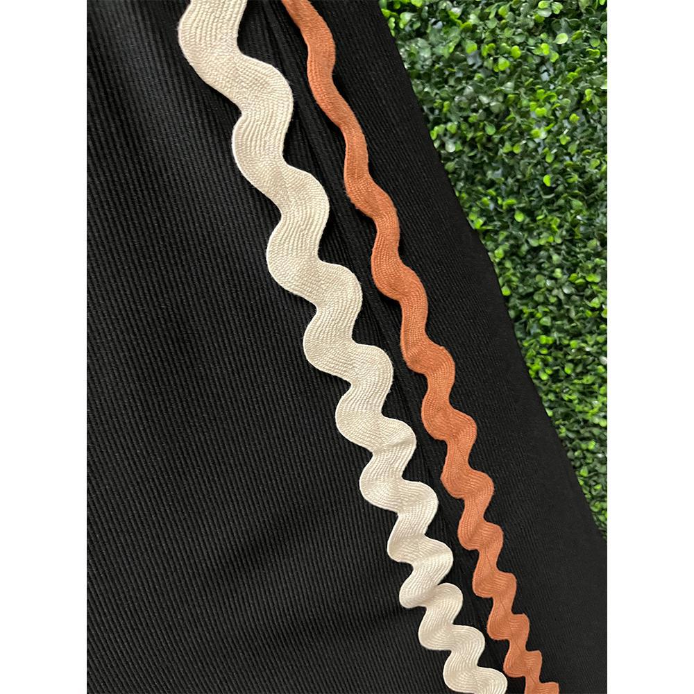 Black Ric Rac Trim Midi Dress