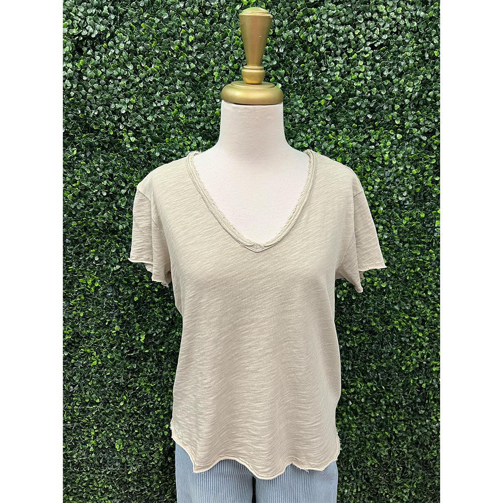 Vanya Abbey Stone V-Neck Top