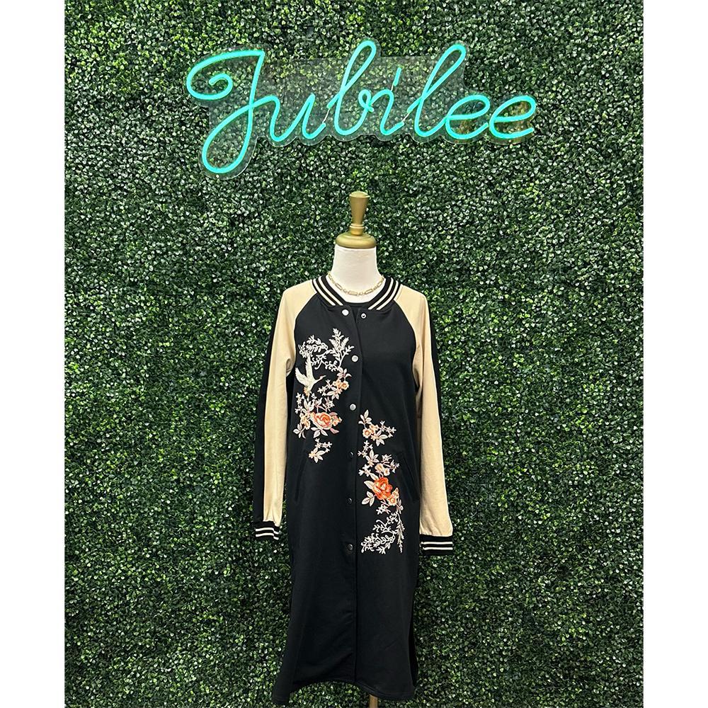 French Terry Embroidered Baseball Duster