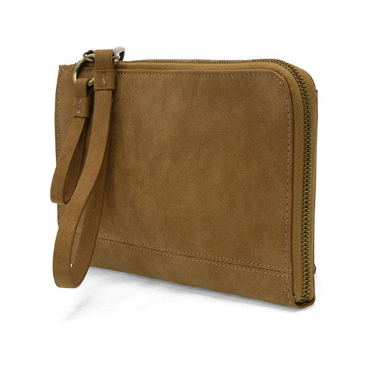 Wheat Faux Suede Karina Convertible Wristlet & Wallet Joy Susan