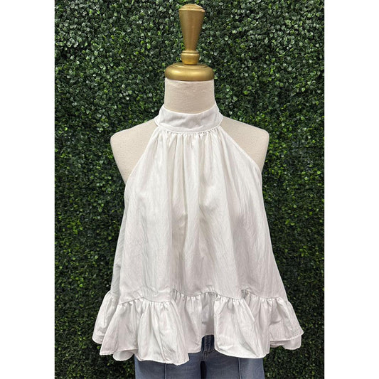 Vanilla Sugar Halter Ruffle Top