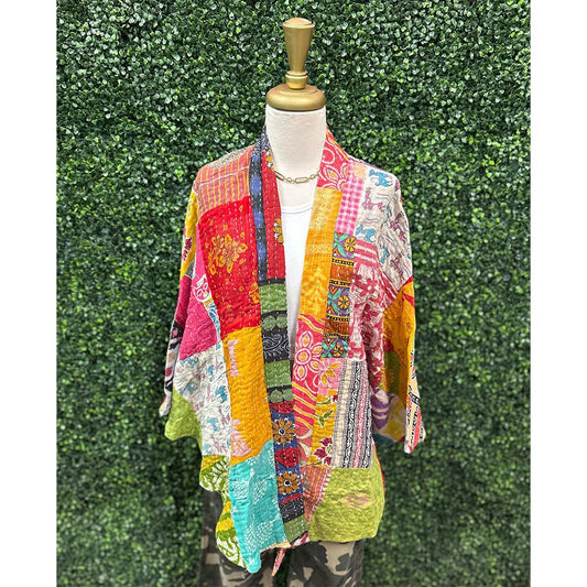 Ayann Patchwork Cotton Wrap - One of a Kind Patterns