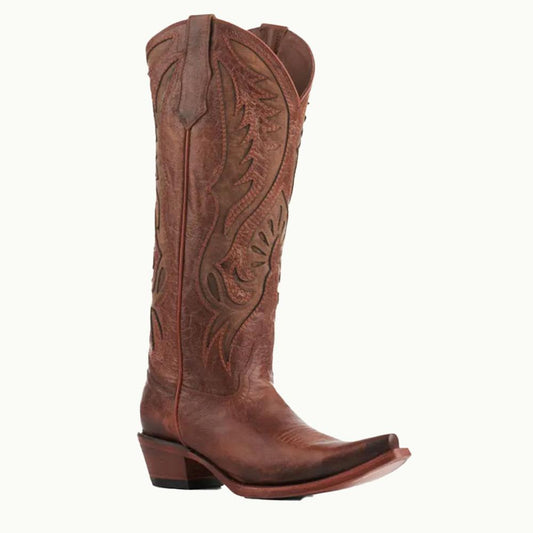 Bronze Inlay & Embroidery Tall Top Circle G Boots L6085-M
