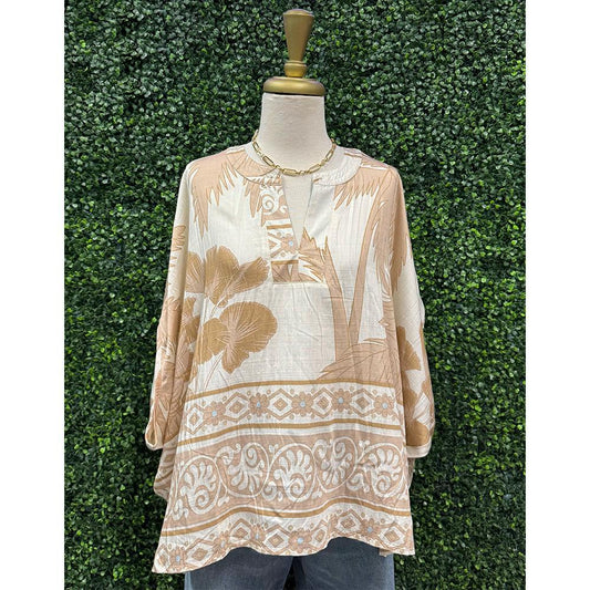 Brooke Tropical Taupe Top