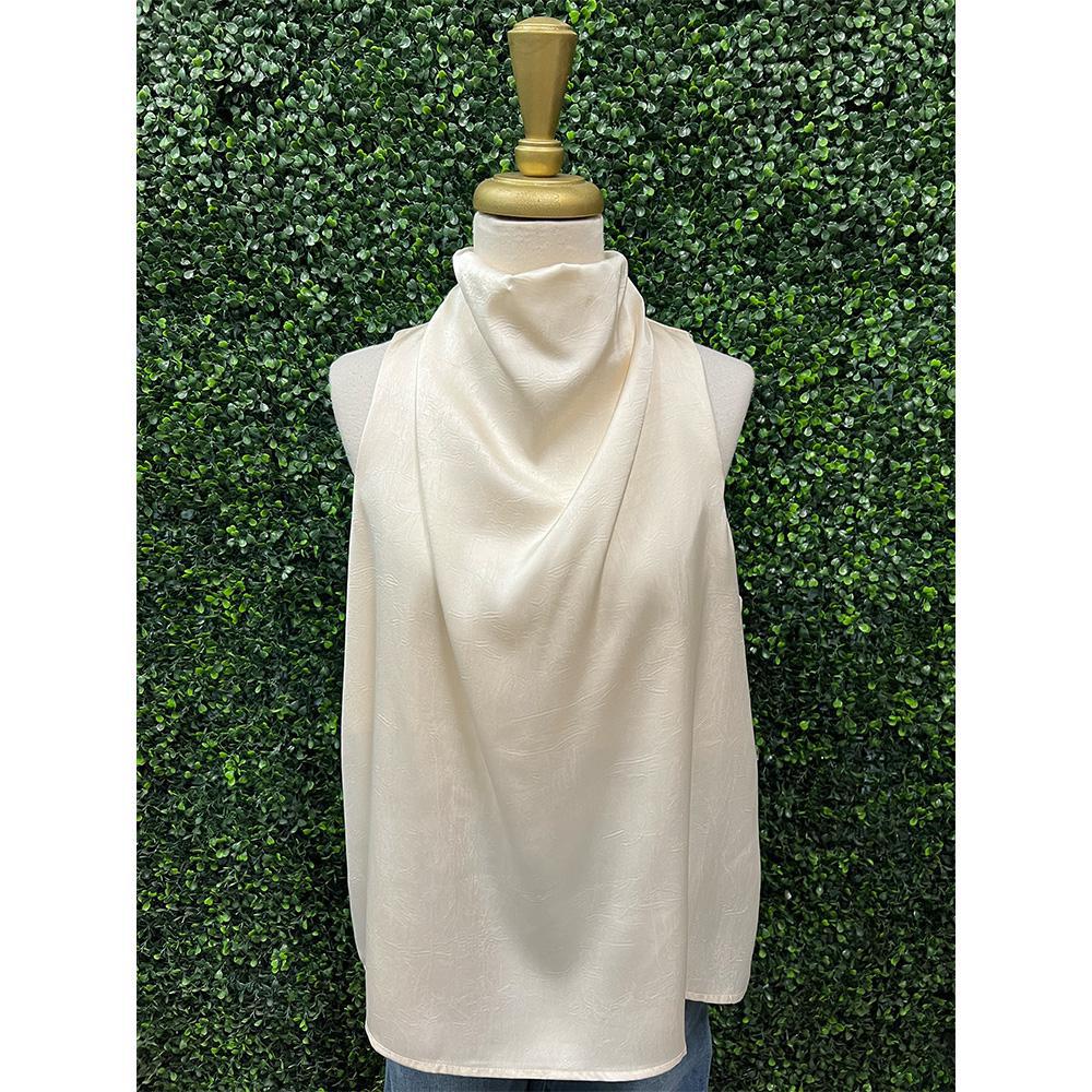 Champagne Draped Neck Top