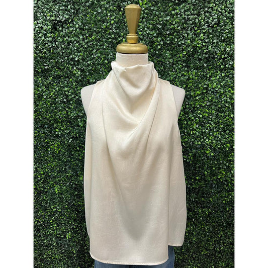 Champagne Draped Neck Top