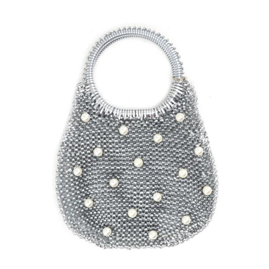 Silver Pearl Evening Bag