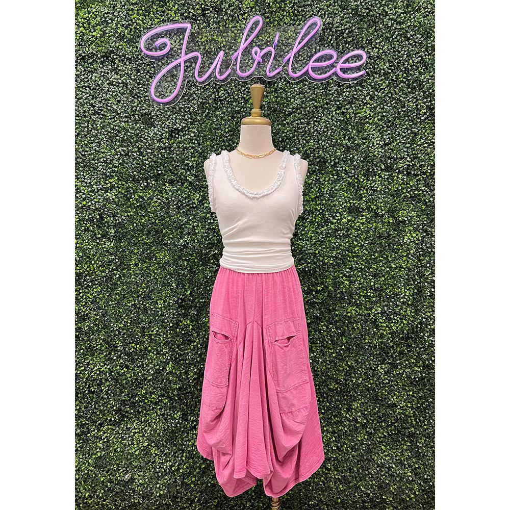 Magenta Audrey Cotton Bubble Skirt