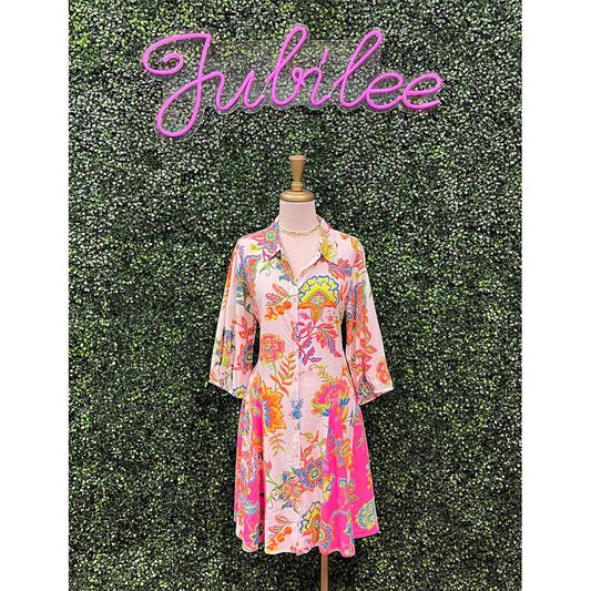 Isla Jacobin Neon Flower Dress