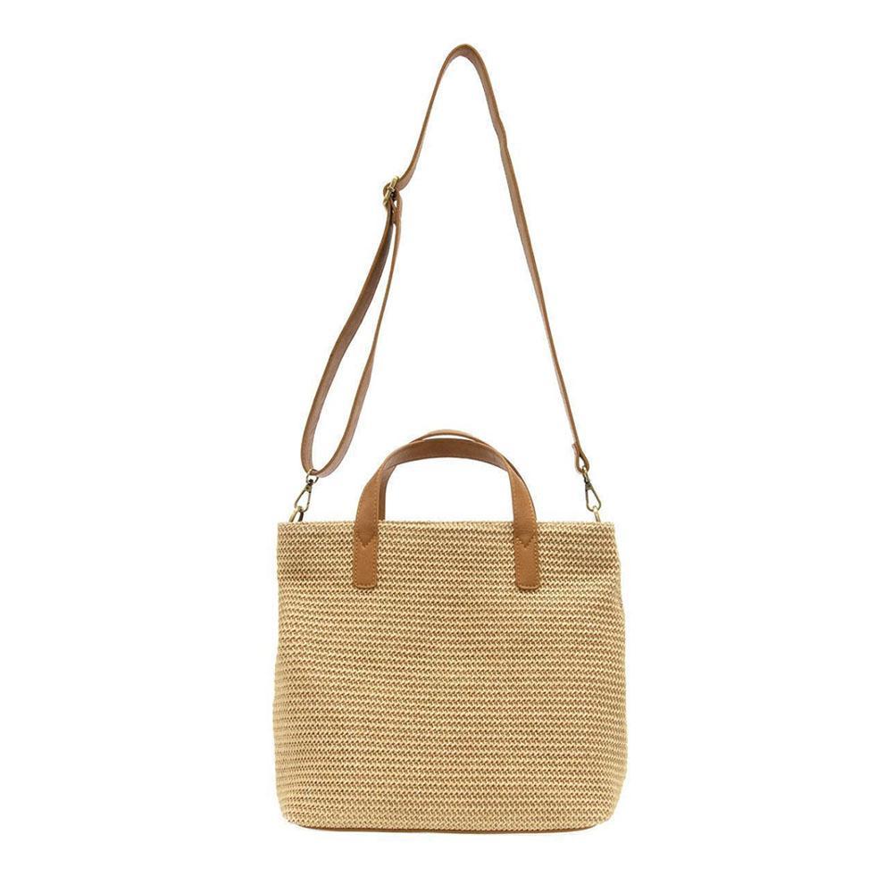 Lucy Large Straw Convertible Crossbody Tote
