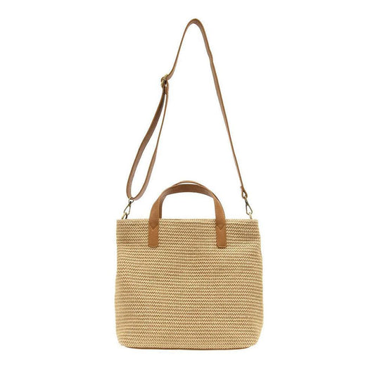 Lucy Large Straw Convertible Crossbody Tote