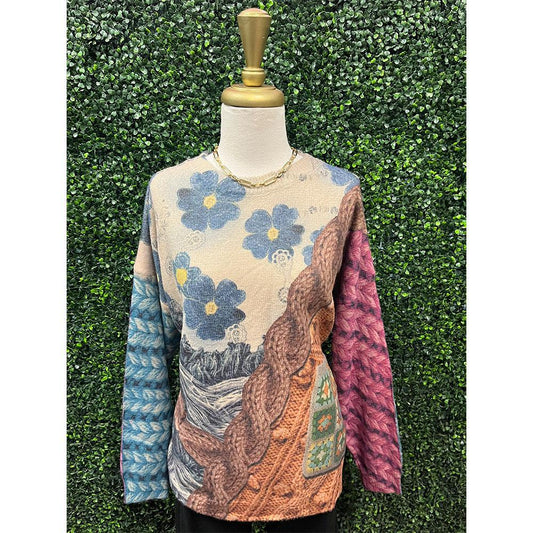 Delila Flower Print Sweater