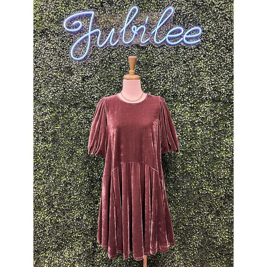 Jayla Mocha Velvet Dress