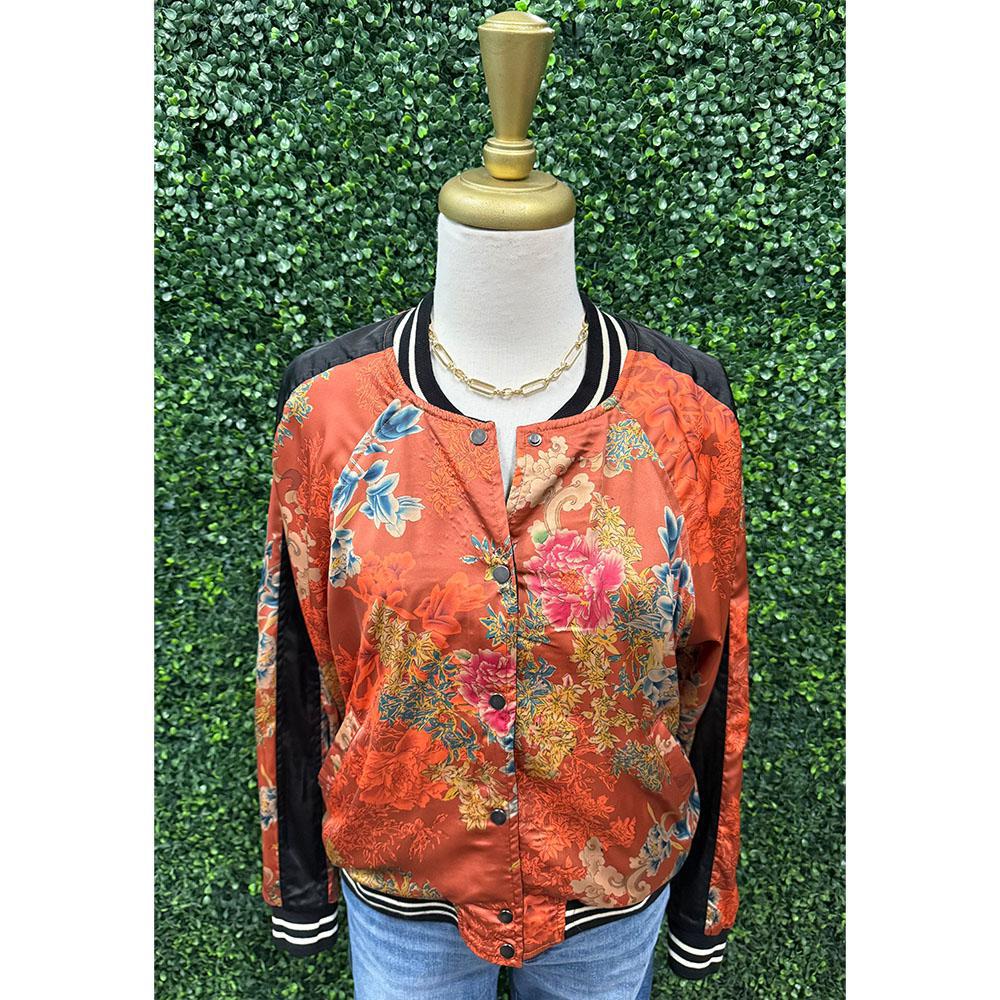 Valerie Reversible Satin Baseball Jacket