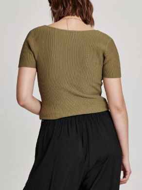 Rhiannon Laurel Oak V-Neck Sweater Top