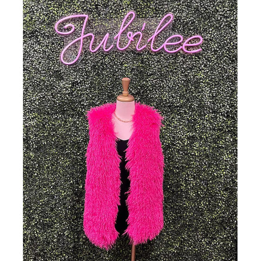 Hot Pink Faux Fur Vest