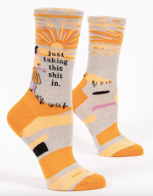 Just Taking This Shit In Women's Socks by Blue Q