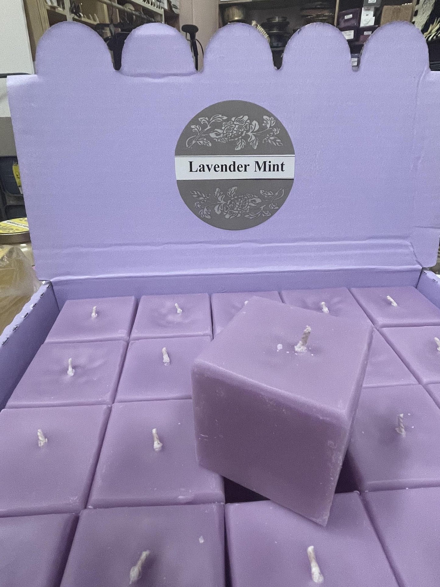 Square Candles- Lavender Mint