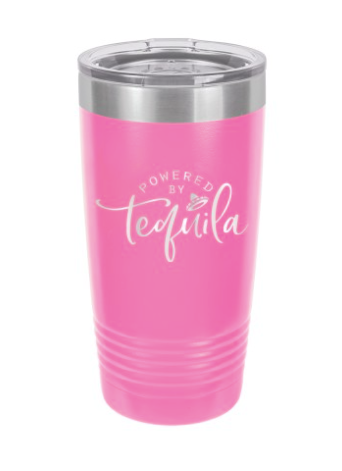 Powered By Tequila Pink 20oz Tumbler