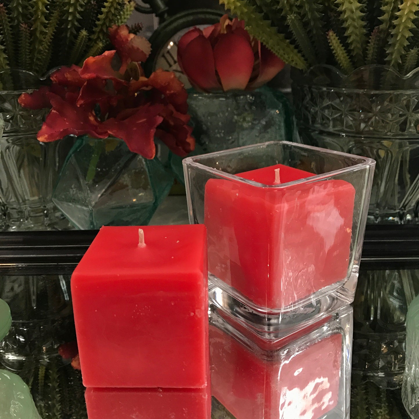 Square Candles - China Rose