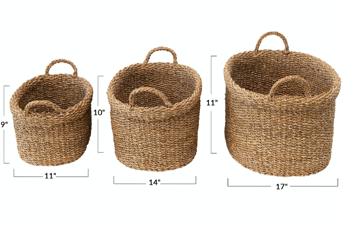 Hand Woven Basket with Handle