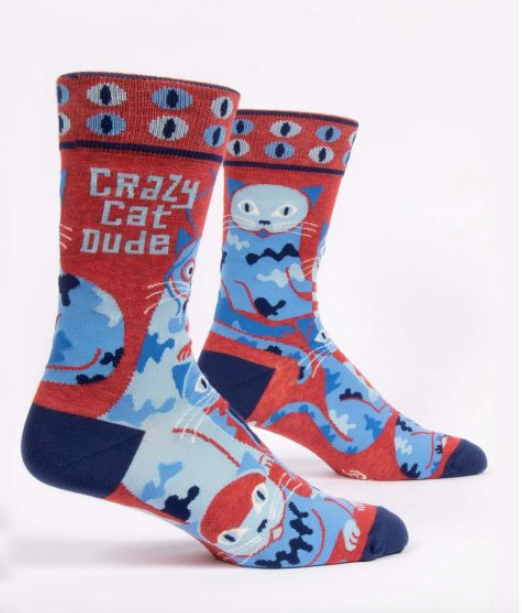Crazy Cat Dude Men's Socks by Blue Q