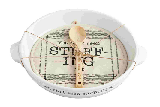 Mud Pie Stuffing Serving Dish & Pot Holder SET