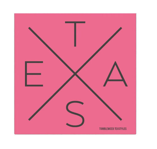 Pink Big X Texas Sticker