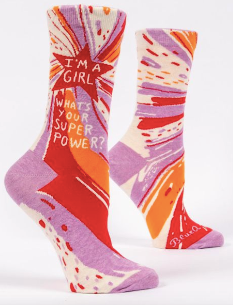 I'm A Girl, What's Your Superpower? Women's Socks by Blue Q