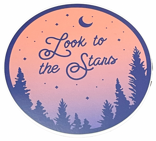 Look to the Stars Sticker Moon and Trees