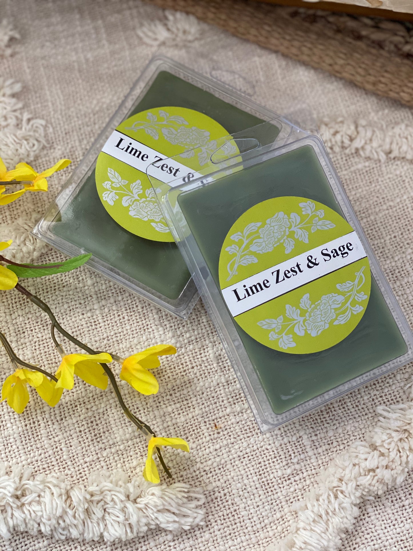 Square Candles Tarts - Lime Zest and Sage Wax Melts