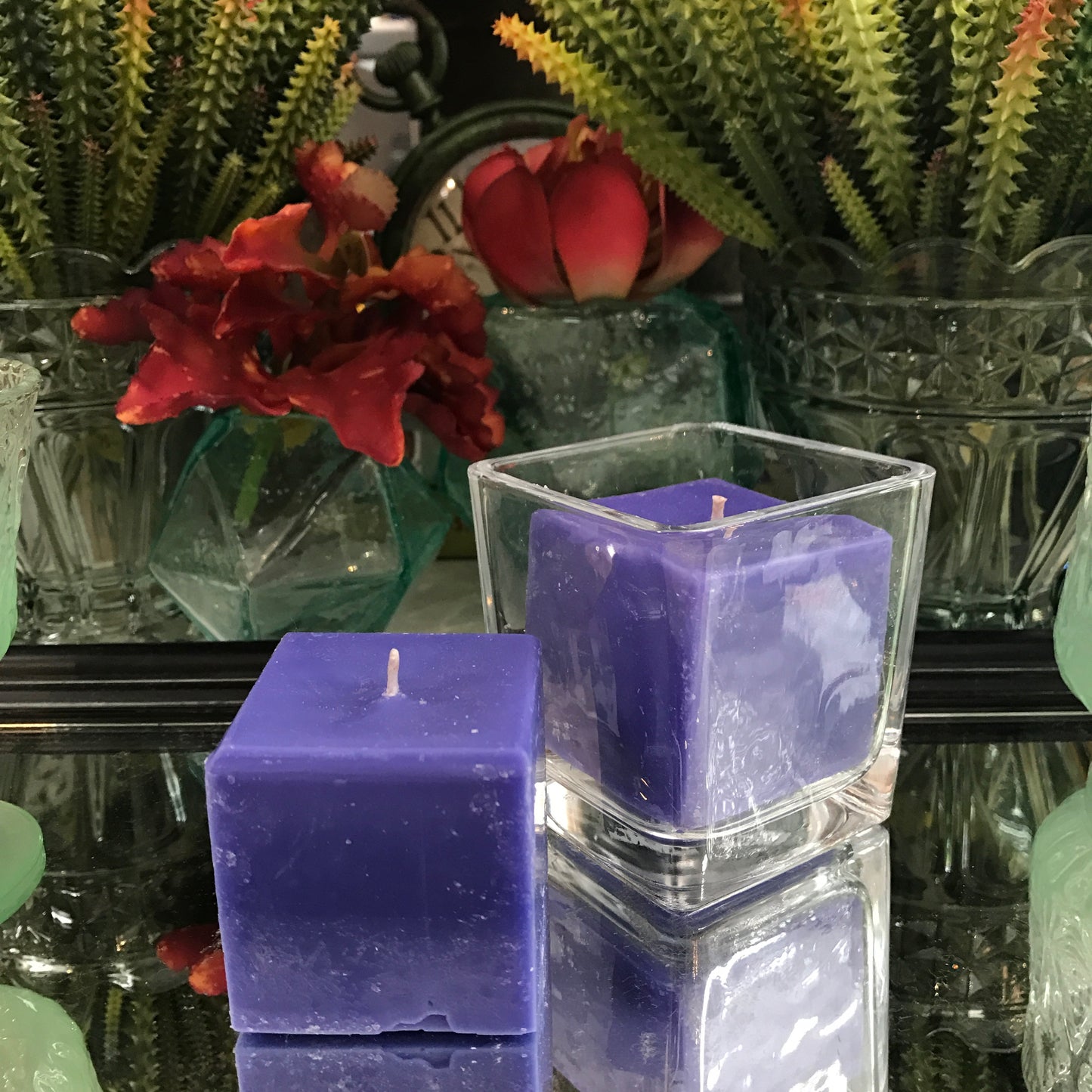 Square Candles - Sea Lavender